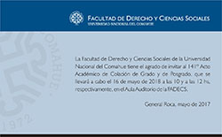 141º ACTO ACADÉMICO DE COLACIÓN DE GRADO Y DE POSGRADO